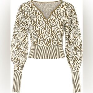 Elegant Zebra Patterned Women's Blouse